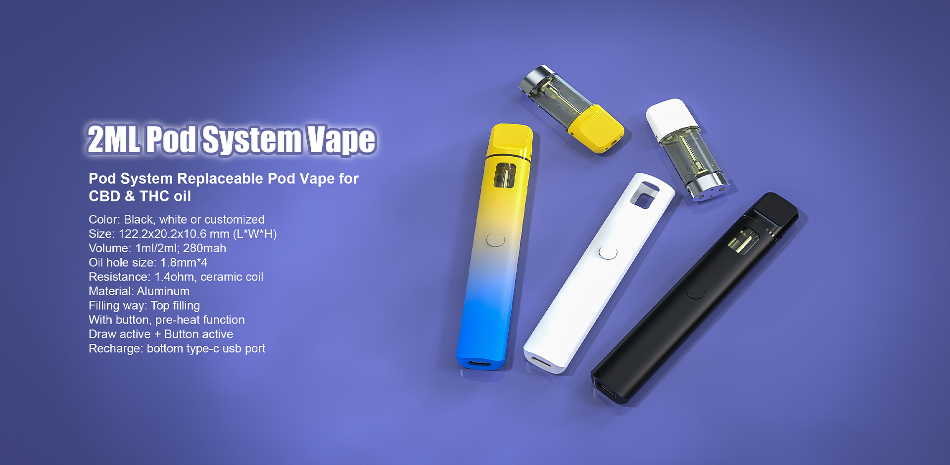 1ml 2ml Pod Best Vape Disposable (6)