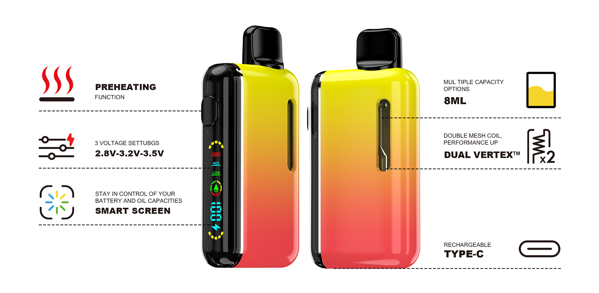 VIV-O Ceramic Coil Safest Disposable Vape (4)
