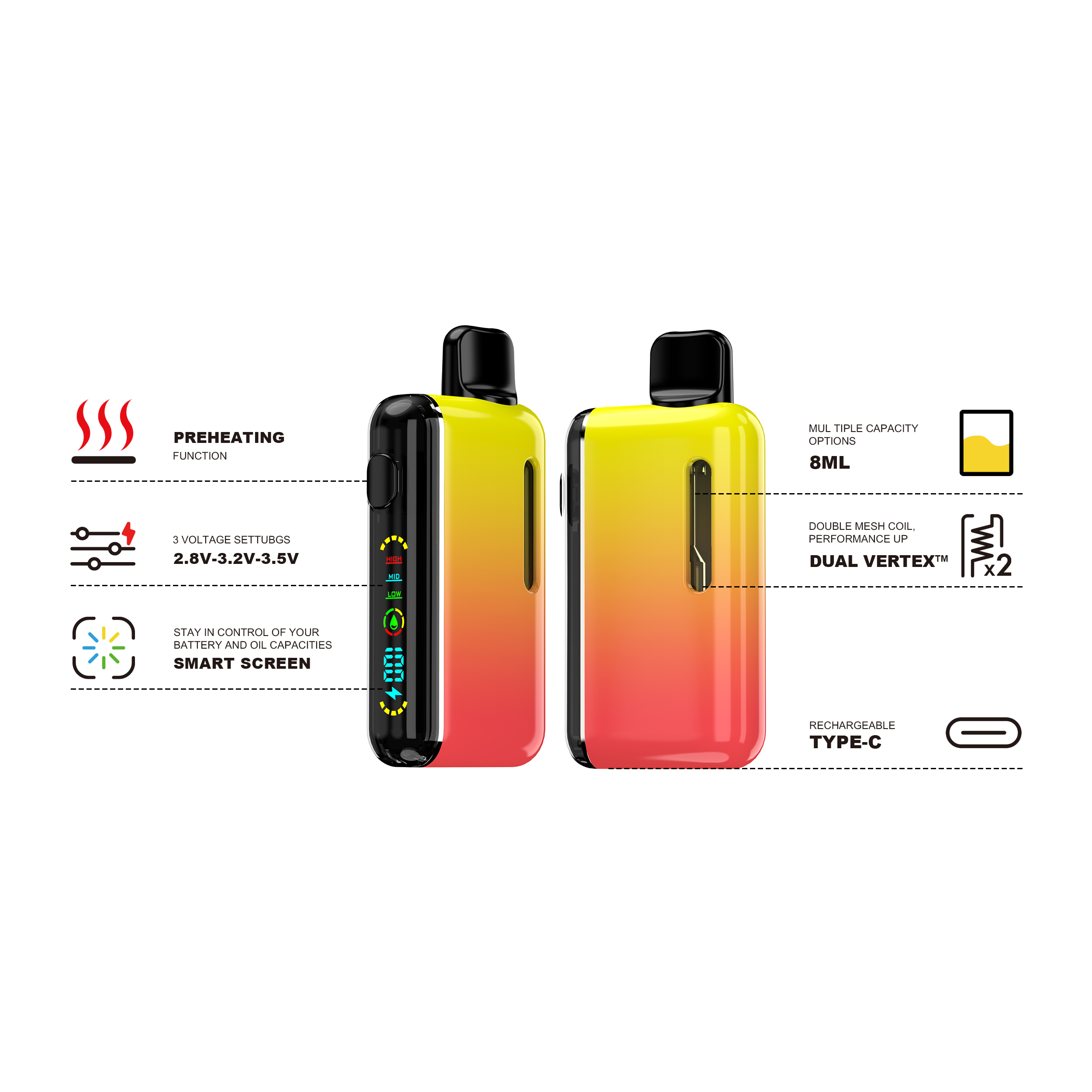 VIV-O (235) Ceramic Coil Safest Disposable Vape