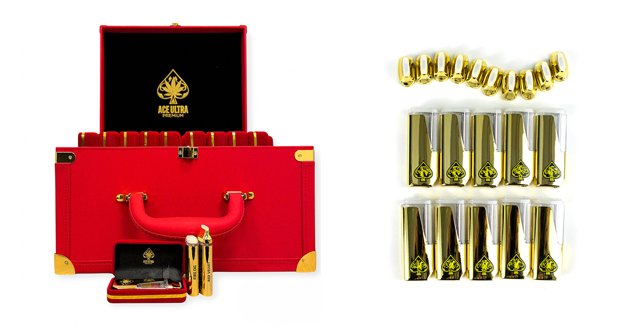 New Ace Ultra Premium 2g Disposable Love Edition Red suitecase box