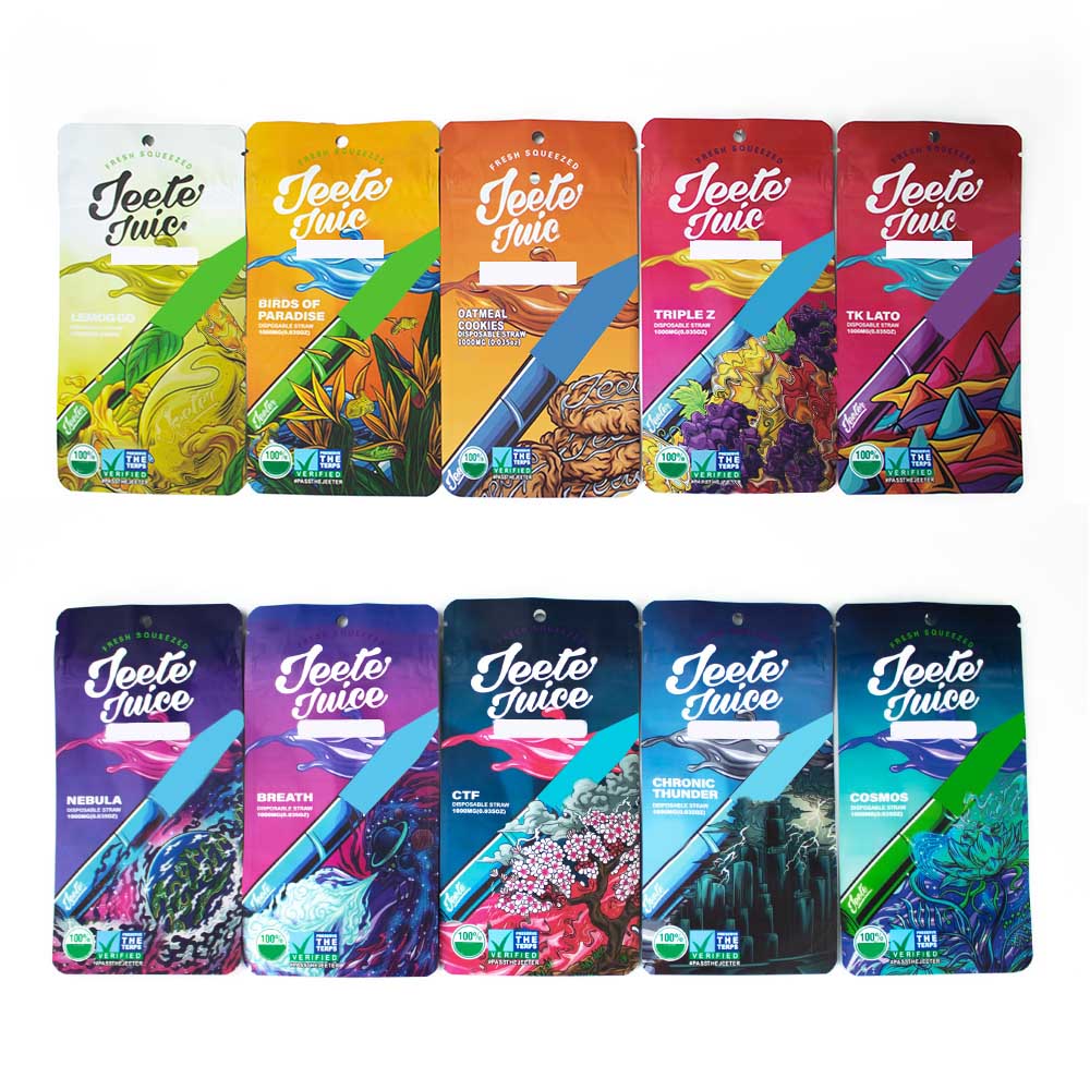 Jeeter Juice (Battery Stick + 10 Color Stand-Up Bags)Wholesale Vape Battery Packaging Kit