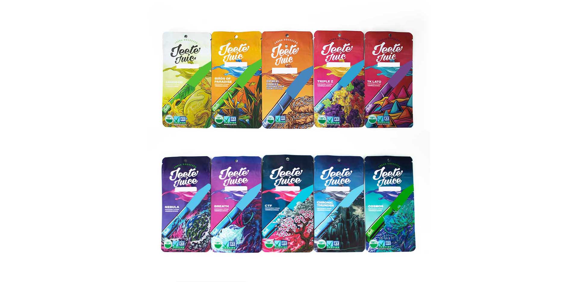 Jeeter Juice Battery Stick + 10 Color Stand-Up Bags Wholesale Vape Battery Packaging Kit (16)